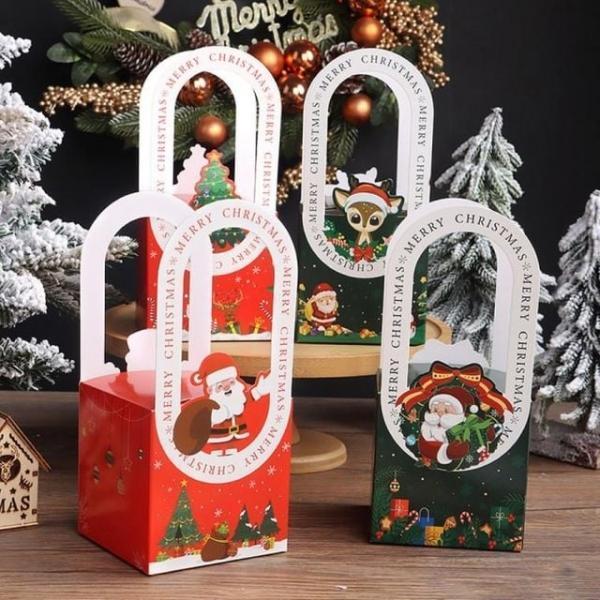 크리스마스 산타 선물 포장 박스 포장지 구디백 사탕 양말 봉투 간식 초등학교 친구 답례품 종이봉투