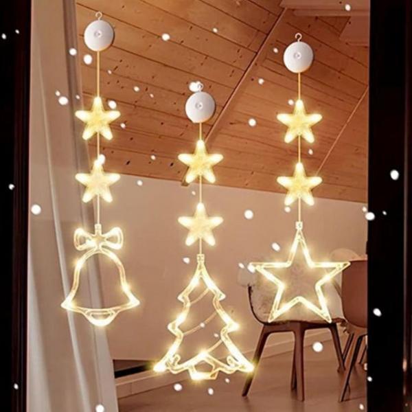 크리스마스 성탄절 장식조명 쇼윈도 인테리어 3단 LED 장식 소품 크리스마스 인테리어 창문 트리 조명