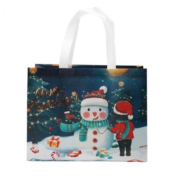 크리스마스 눈사람 부직포가방 6장세트 32cmx25cm 포장 도트백 봉투 가방 크리스마스 선물 쇼핑백