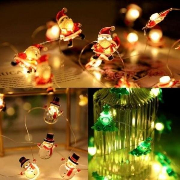 DIY 크리스마스LED 2미터 인테리어조명 산타 양말 트리 눈사람 성탄절 장식 조명 트리전구 장식