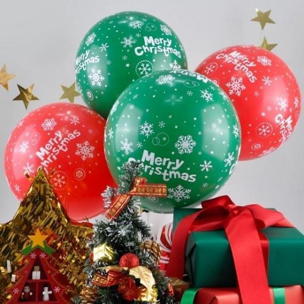 크리스마스케이스풍선 크리스마스눈송이 산타 소품 클로스 크리스마스 파티 풍선 장식 고무 용품