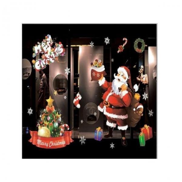 크리스마스윈도우스티커 중 산타할아버지 장식 파티 유리 크리스마스 용품