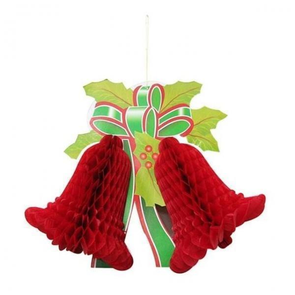 종허니컴 레드 파티 성탄절 장식 종모형 소품 장식 가랜드 크리스마스 성탄절 파티용품
