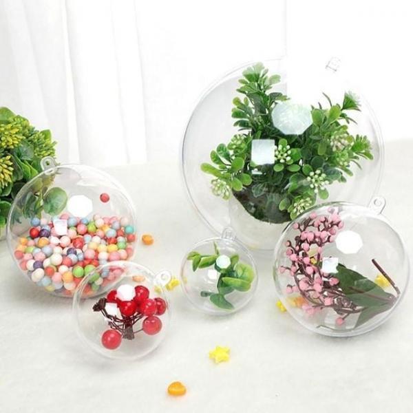 원형 투명공 플라스틱 투명캡슐 아크릴볼 7cm 1P 구 볼 플라스틱 크리스마스볼 공 캡슐 투명 아크릴볼