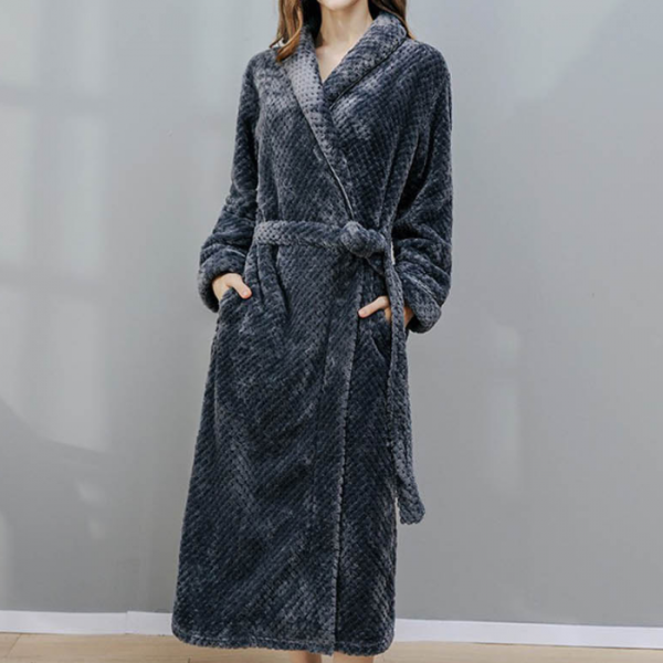 따듯한 나이트 로브 포근한 샤워 가운 허리끈