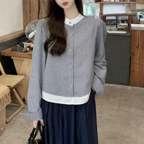 여성 스트라이프 셔츠 블라우스 루즈핏 데일리