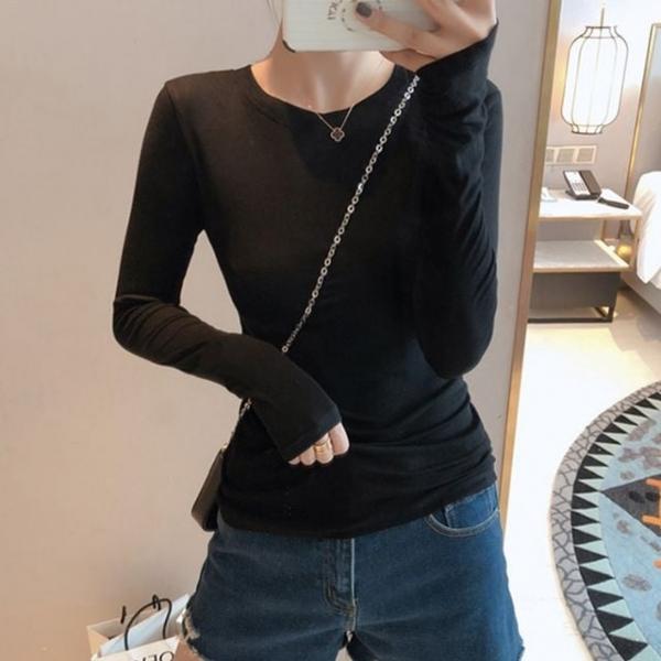 슬림핏 베이직 긴팔티 심플 데일리 이너룩