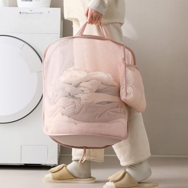 메쉬 빨래 바구니 벽걸이형 세탁실 정리용