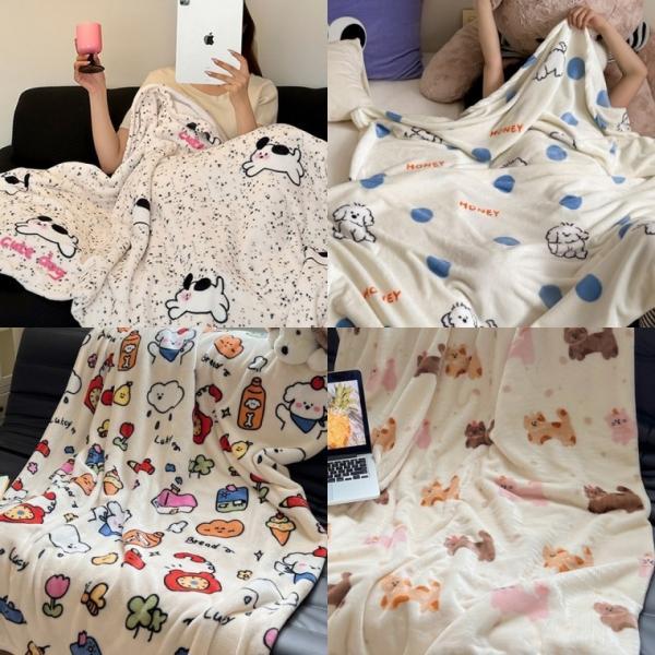큐티퍼피담요 극세사 어깨담요 무릎담요 큰담요 벨벳