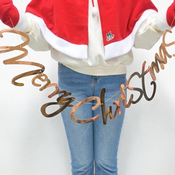 해피파티 크리스마스 캘리 merry Christmas 가랜드 (로즈골드)