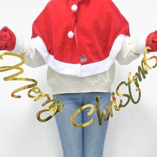 해피파티 크리스마스 캘리 merry Christmas 가랜드 (골드)