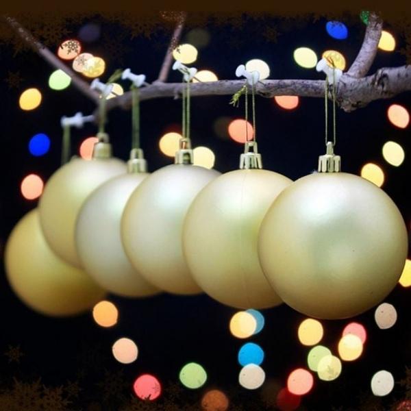 리빙휴 6p세트(8cm) 구슬장식 트리오너먼트