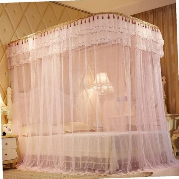 모기장 스위트룸 침대모기장(180x200cm)(연핑크)사각모기장