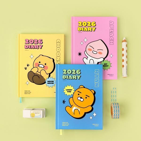 카카오프렌즈 2026 날짜형 양장 다이어리