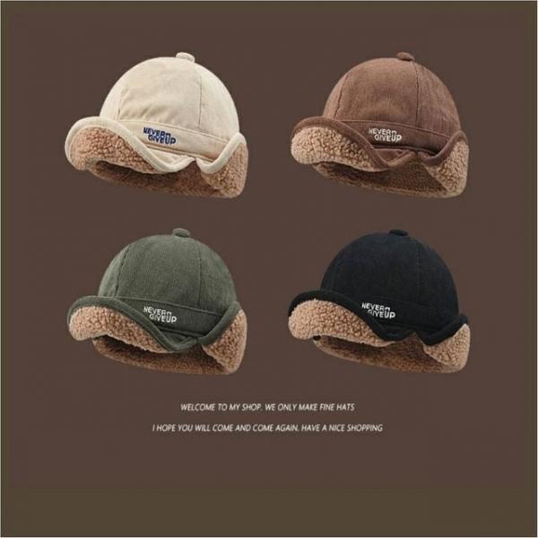 골덴 귀달이모자 겨울 방한 군밤모자 털안감 뽀글이 숏챙