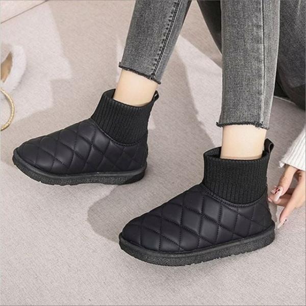 여성 삭스 패딩부츠 니트 시보리 앵클 방한부츠 겨울 3색