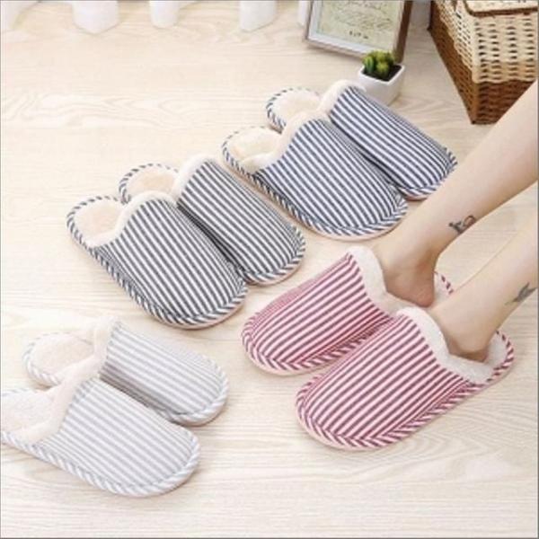 겨울털실내화 스트라이프 거실 슬리퍼 폭신한 방한슬리퍼