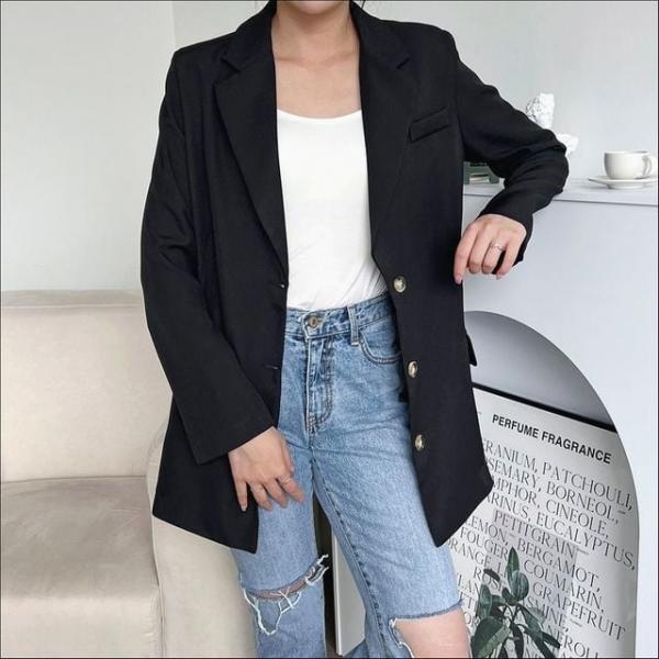 여성 하프기장 힙덮는 기장 싱글 자켓 간절기 아우터 3색