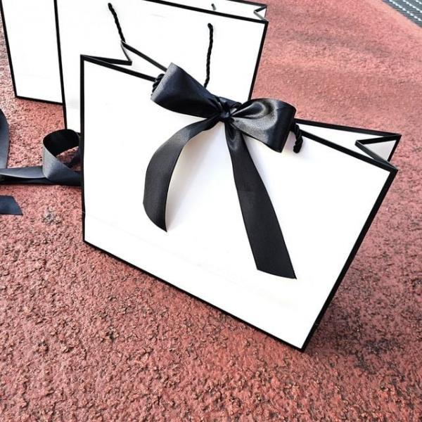 블랙 리본 고급 선물 쇼핑백