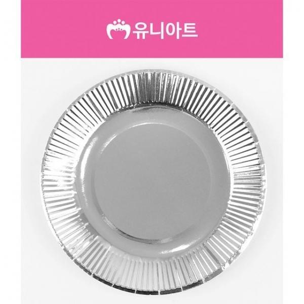 JMds 유니아트 만들기재료 종이접시 칼라 (10개입) (은색)