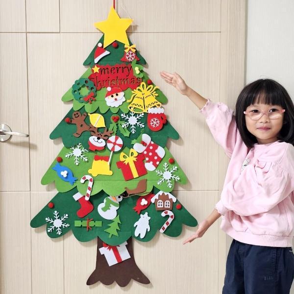 펠트지 크리스마스 꾸미기 벽트리 A