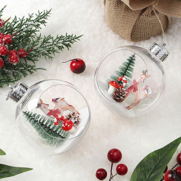 스노우 투명 장식볼 2p(10cm) (사슴마을)