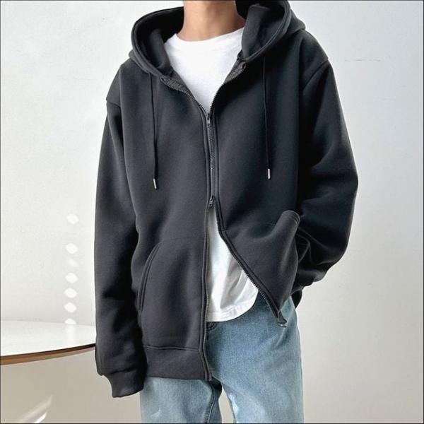 남자 투웨이 집업 후드 기모 안감 겨울 데일리 아우터 4색