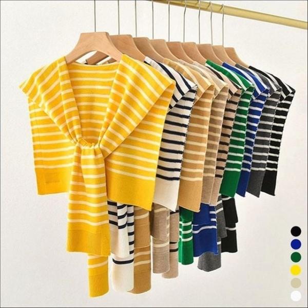 어깨숄 니트 숄 페이크 가디건 여성 레이어드 단가라