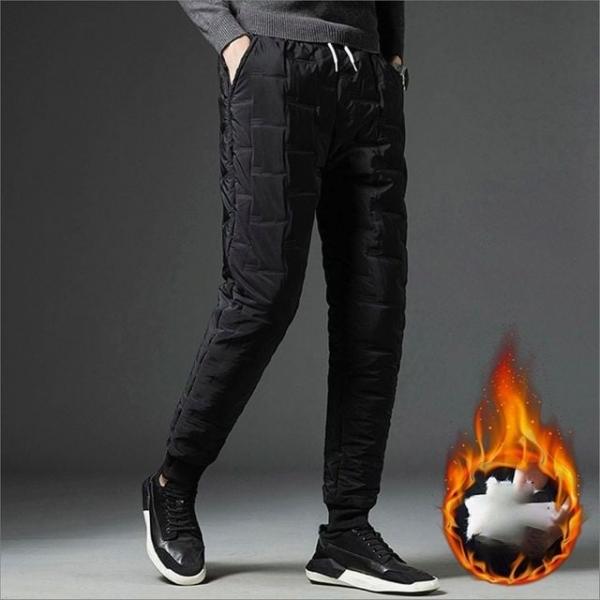 남자 겨울 방한 패딩바지 기모안감 시보리 조거팬츠