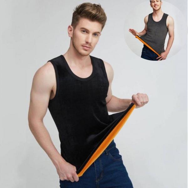 융털 방한 겨울 나시 남성 이너웨어 블랙차콜