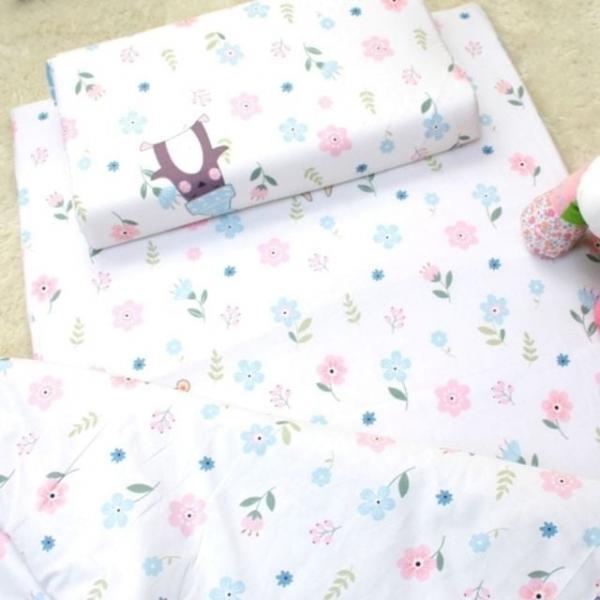라텍스 유아 어린이집 낮잠 이불 배게 침구 세트 가방 플라워