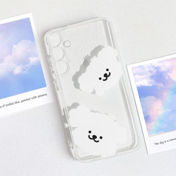 17프로맥스(iPhone17 ProMax) 하얀 강아지 실리콘 젤리 케이스