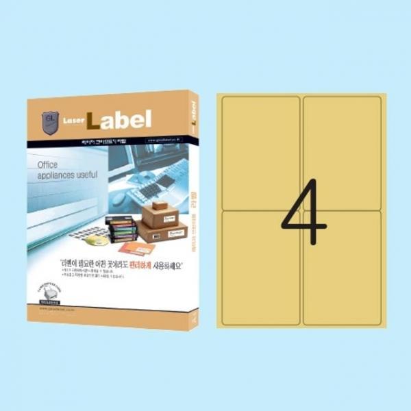 예현 전산라벨 크라프트 100매 code C3004 99x140mm 4칸