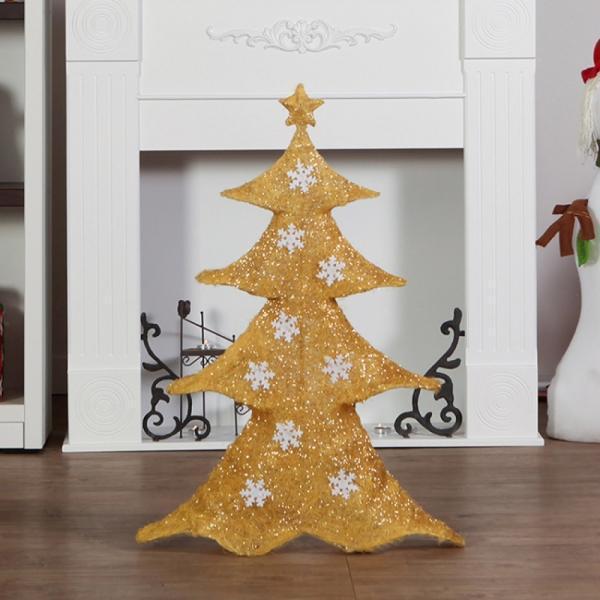 4단 데코 철제 탁상트리(옐로우) 크리스마스 미니트리
