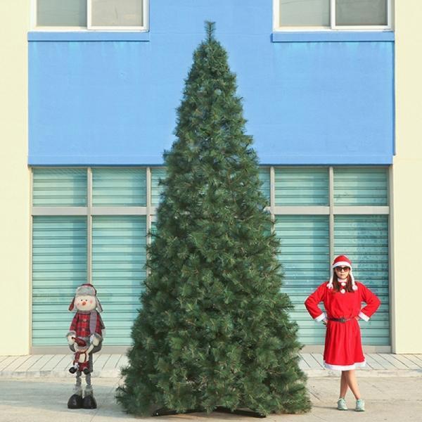 400cm 뉴리얼 솔잎트리 크리스마스트리 대형전시