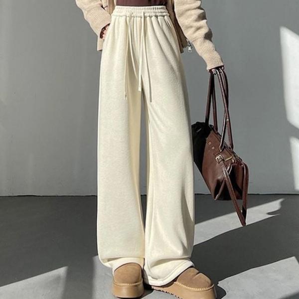 밴딩 스트링 와이드 팬츠 여성 루즈핏 바지
