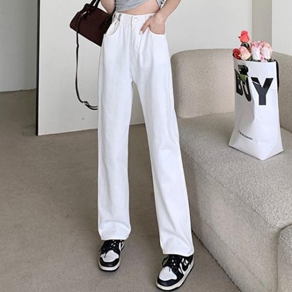 일자핏 데님 팬츠 여성 루즈핏 청바지