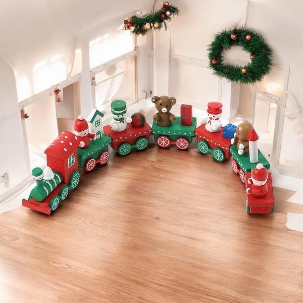 산타마을 크리스마스 원목 기차 인테리어소품