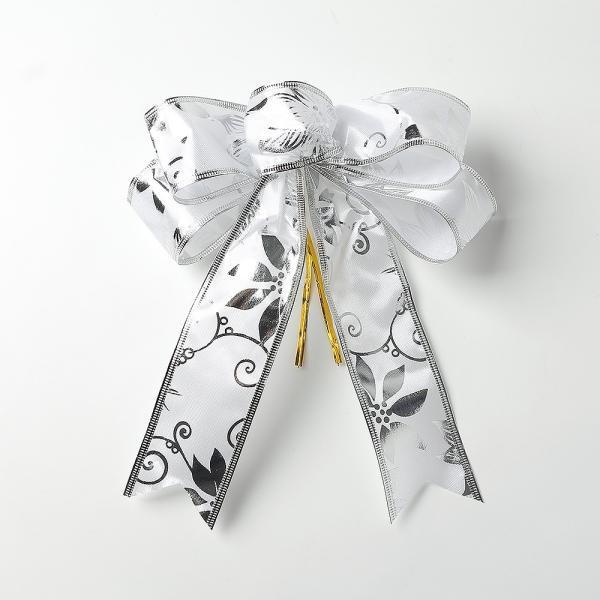 샤이니 더블 실버 리본장식품 크리스마스 오너먼트