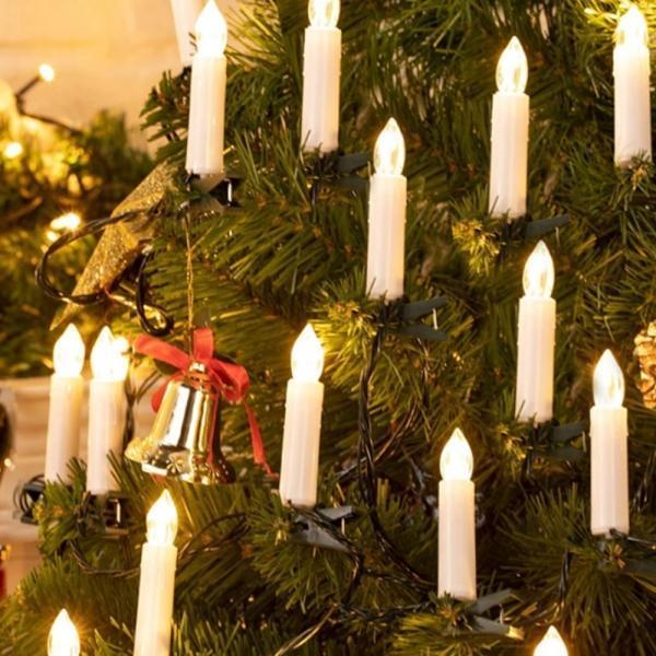 30구 크리스마스 LED 촛불 전구 트리조명 오너먼트