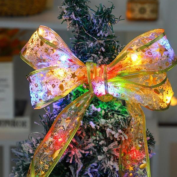 LED 골드 리본 트리 전구 벽트리 크리스마스 조명