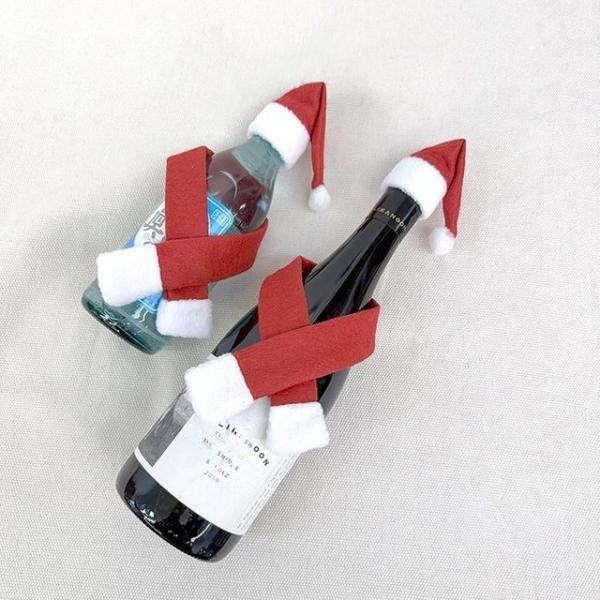 산타모자 목도리 세트 와인병 커버 크리스마스 파티