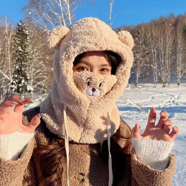 곰돌이모자 겨울모자 방한모 동물모자 귀달이모자