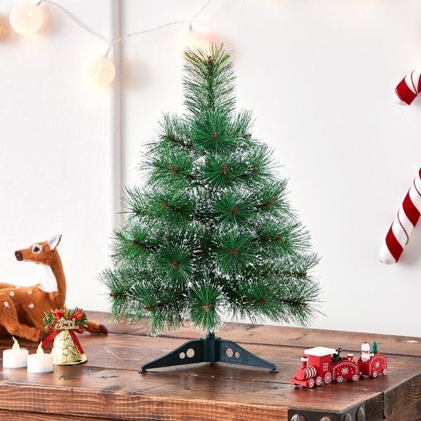 40cm 뉴리얼 솔잎 눈꽃 트리 크리스마스 탁상트리