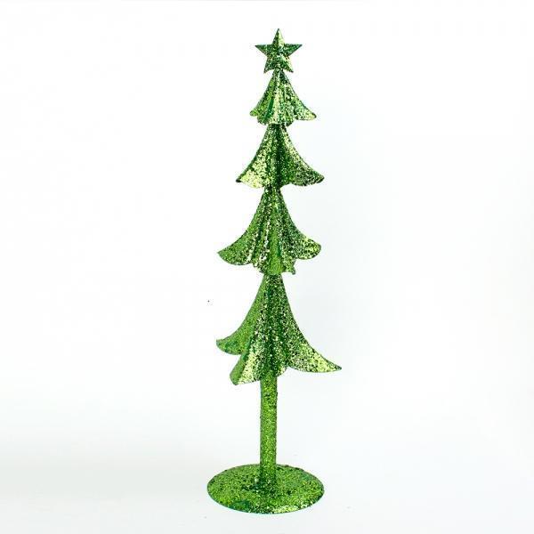 메탈 샤인 크리스마스장식(그린) 미니트리 성탄장식