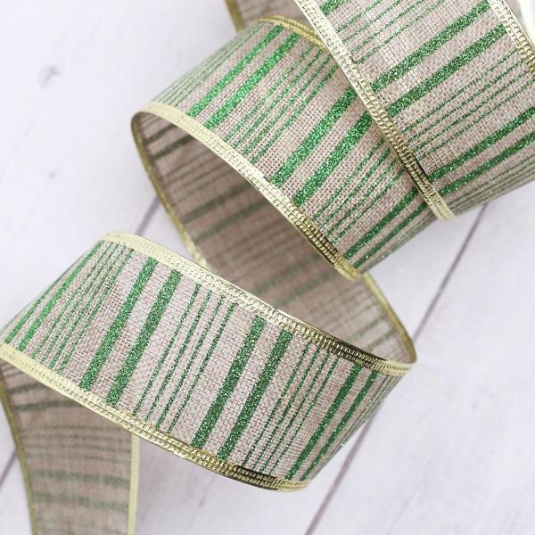 초록 라인 선물포장 리본공예 크리스마스 리본 끈 3m