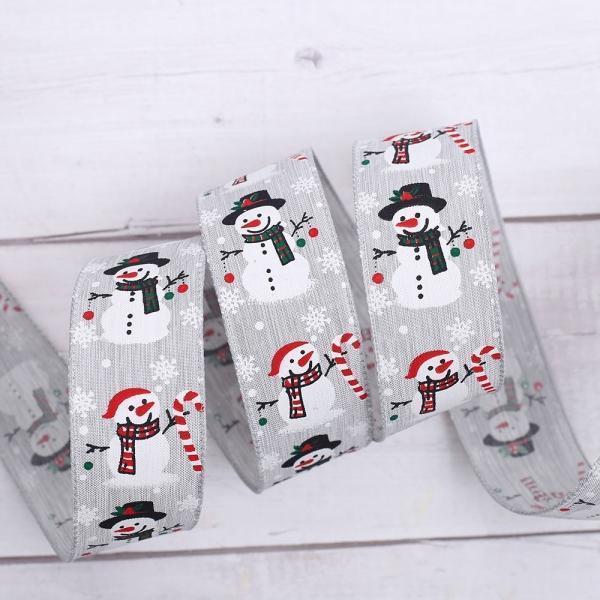 눈사람 선물포장 리본공예 크리스마스 리본 끈 실버