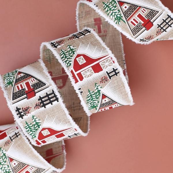 윈터 눈오는마을 선물포장 리본공예 크리스마스 리본