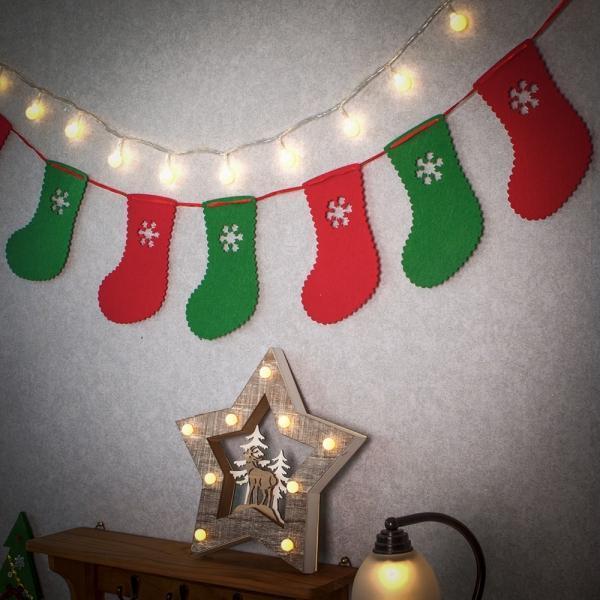 크리스마스 패브릭 가랜드(양말) 성탄 트리 벽장식