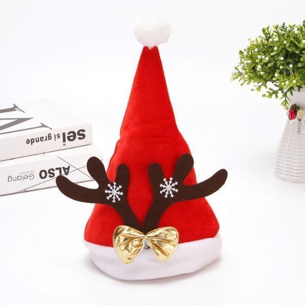 갈색 사슴뿔 리본 루돌프모자 크리스마스 산타모자